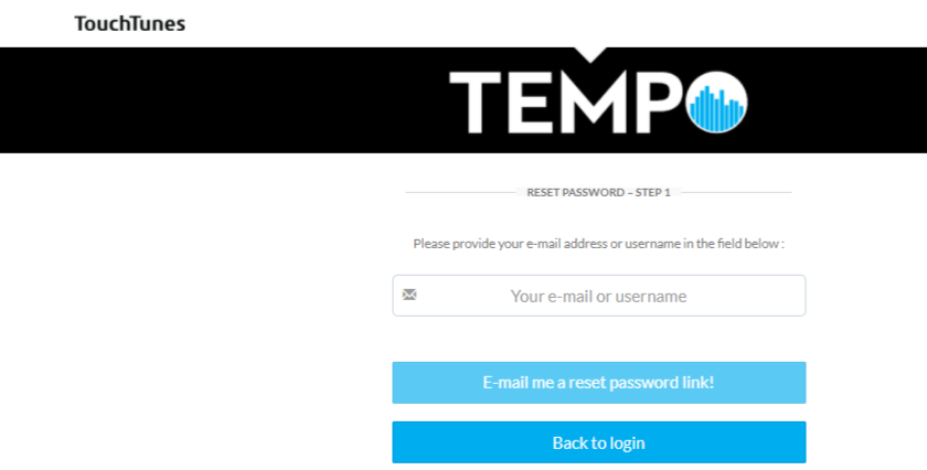 touchtunes dashboard tempo