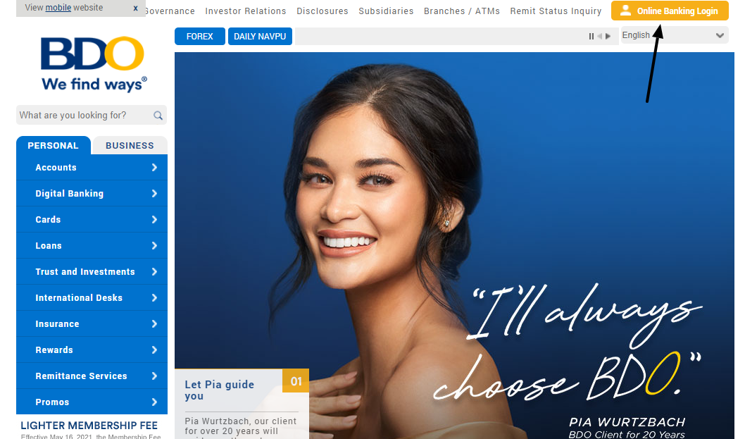 BDO Credit Card Login